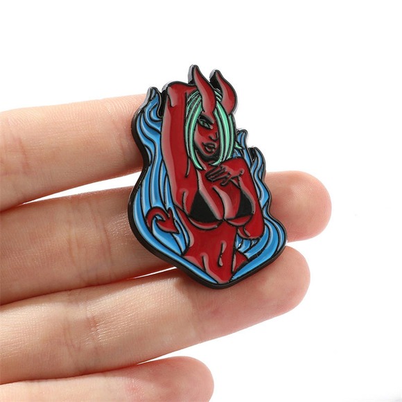 COPY - Sexy Devil Girl Enamel Pins 56 - Picture 2 of 4